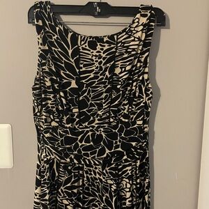 Perceptions Black and Cream Abstract Dress Sz 12